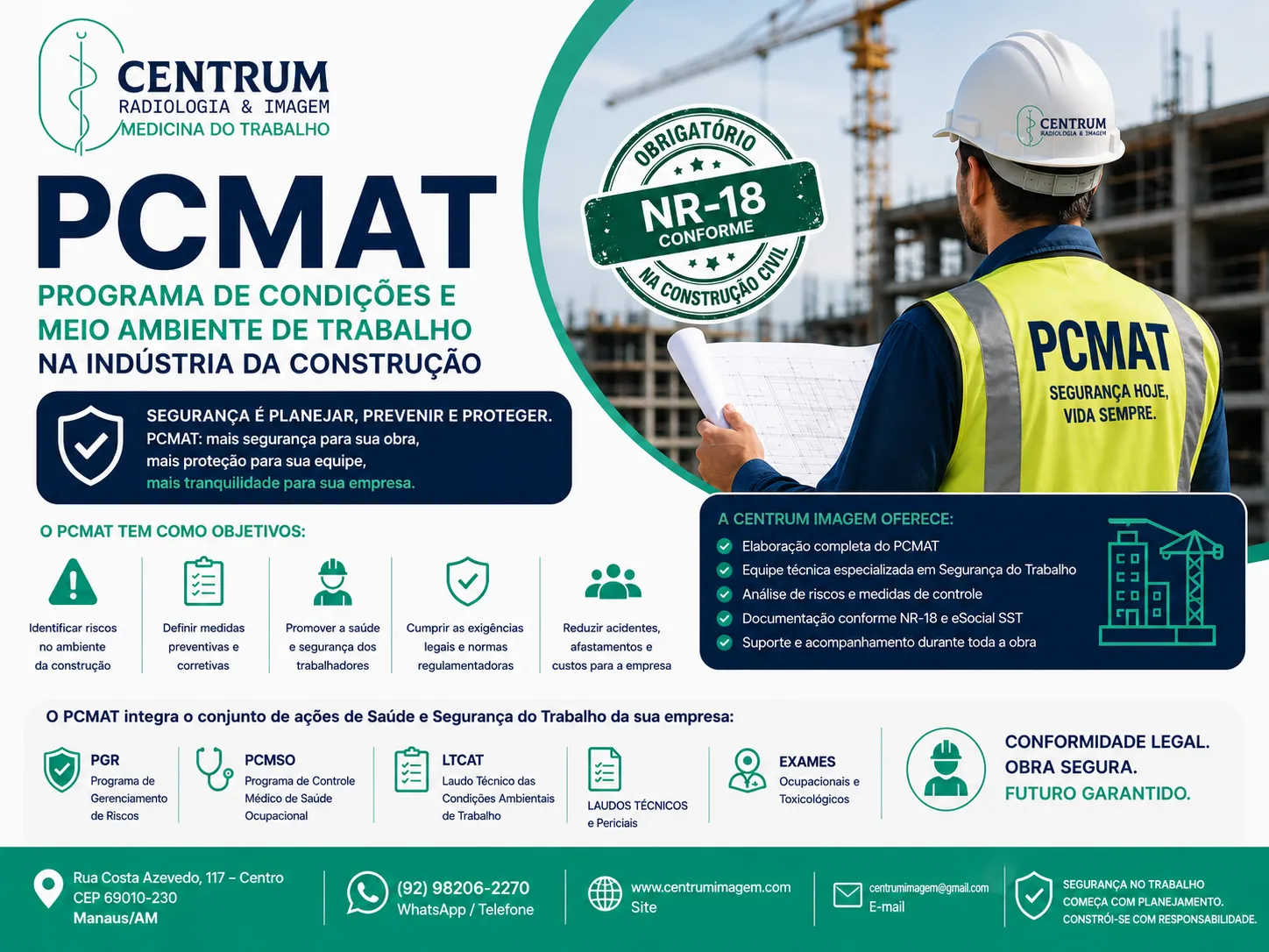 PCMAT em Manaus para construção civil com segurança do trabalho e gestão de riscos ocupacionais em Manaus AM